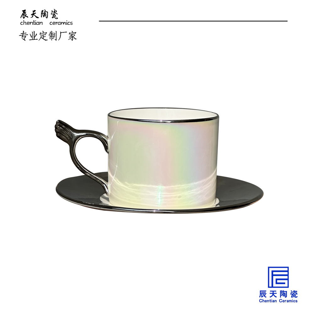 <b>客户定制 珠光炫白陶瓷咖啡杯</b>