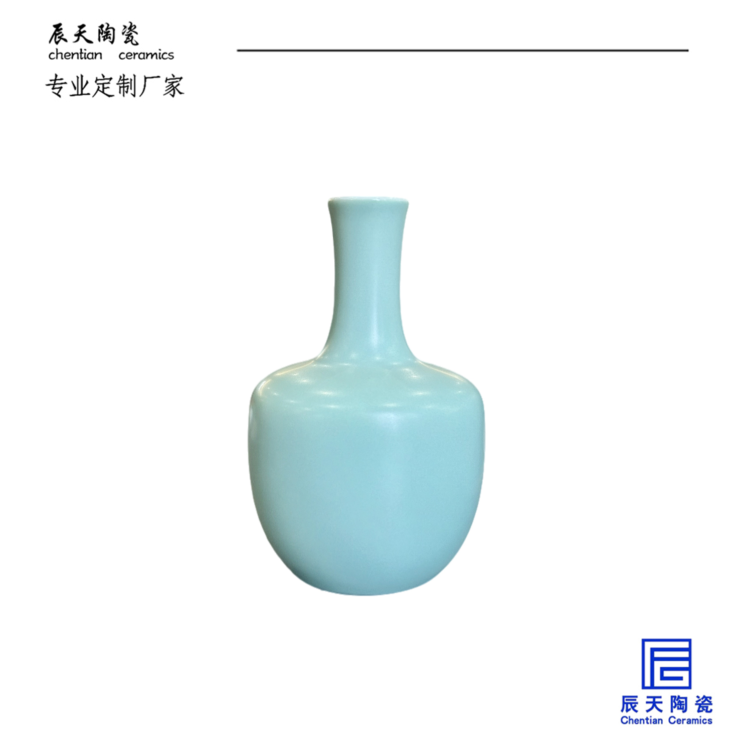 <b>客户定制 现代简约蓝色陶瓷花瓶</b>